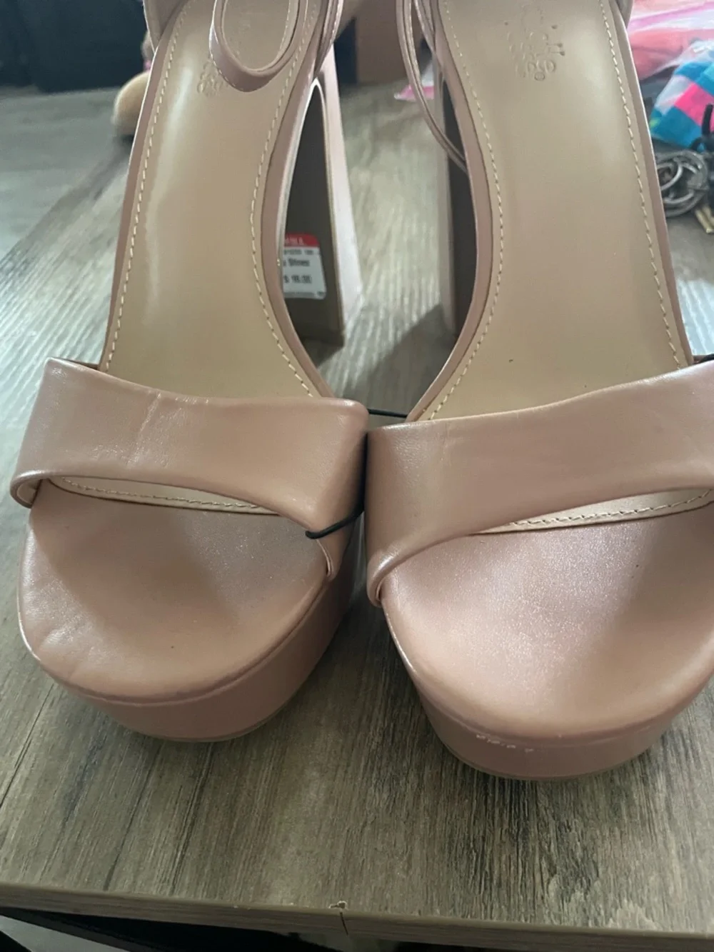 Charlotte Russe Mauve High block Heel platform pumps w buckle ankle strap sz 8